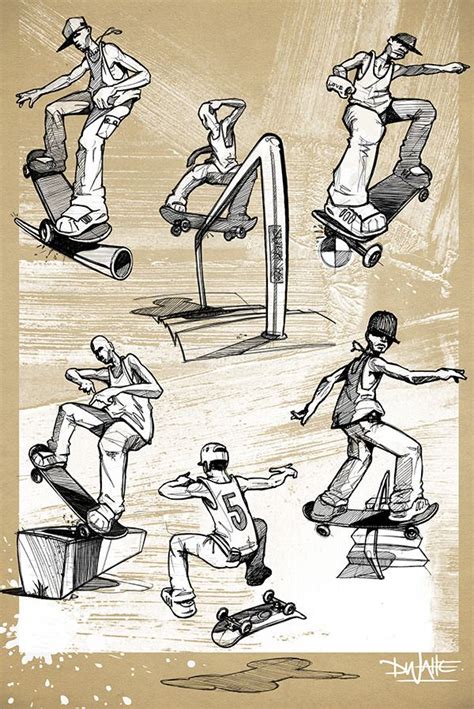 Skater Series Skateboarder Drawing Cartoon Drawings Art Reference Poses