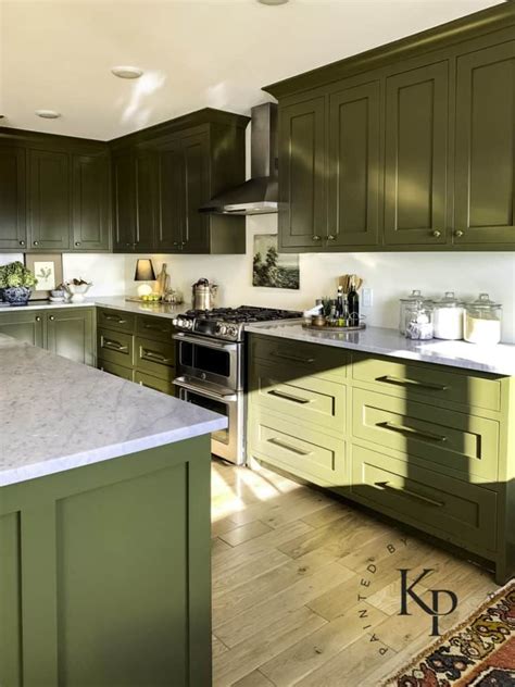 Olive Green Kitchen Cabinets Painted By Kayla Payne