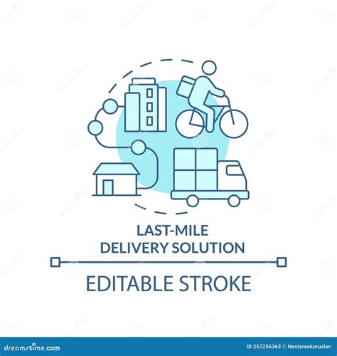 Last Mile Delivery Solution Turquoise Concept Icon Stock Vector