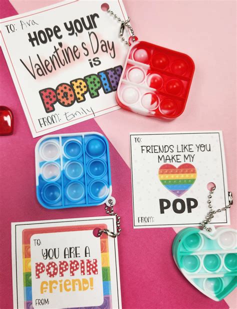 Pop It Valentine Printable Cards For Pop Its Fidget