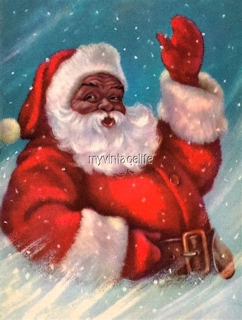 Black Santa Claus Quilting Fabric Block Sizes African American Christmas Ebay