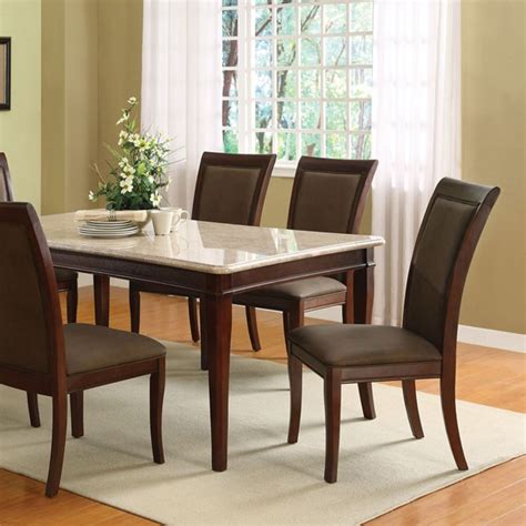 Britney White Marble Top Dining Table Set