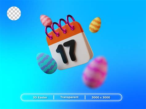 Premium Psd 3d Render Easter Calendar