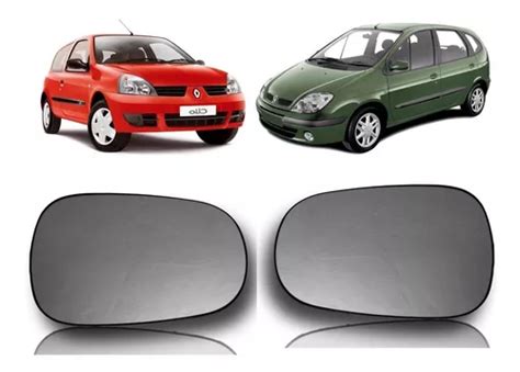 Vidro Lente Espelho Retrovisor Renault Clio Scenic Par