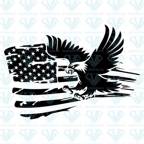 Download Distressed American flag with an eagle SVG Files For ...