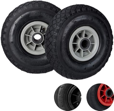 Relaxdays Hand Truck Wheels Set Of 2 300 4 Pneumatic Spare Tyres
