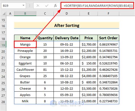 How To Perform Random Sort In Excel Easy Methods