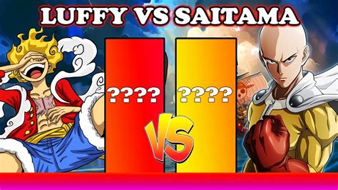 Luffy Vs Saitama Power Levels One Piece Vs One Punch Man Youtube
