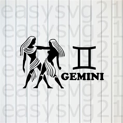 Gemini Svg Zodiac Signs Svg Clipart Cricut Silhouette Etsy