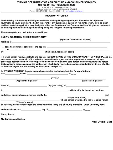 You will also find information on filing a poa form. Virginia Power of Attorney Download Printable PDF | Templateroller