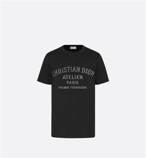 Oversized Christian Dior Atelier T Shirt Black Cotton Jersey Dior