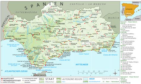 ℹ️✅ karta över spanien, bilder och flagga. Karta över Södra Spanien | Karta