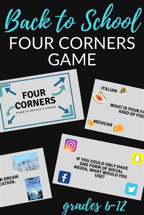 Four Corners Game In Classroom