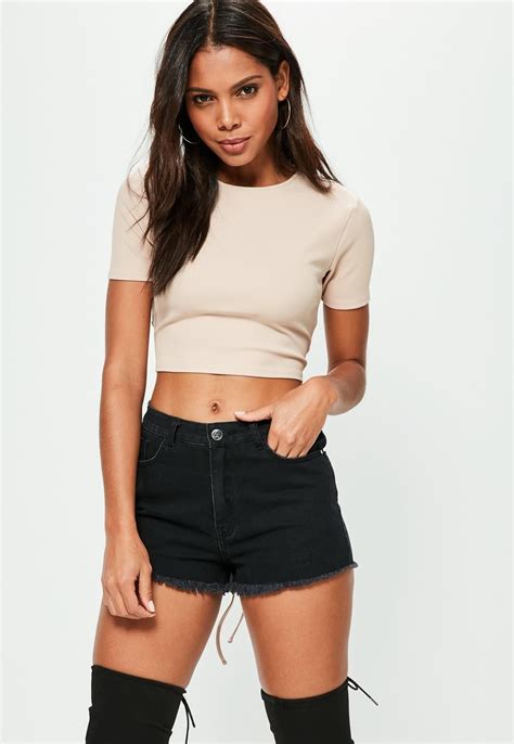 Missguided Crop top nude dos nu à lacets Outfit ideas Tops Nude