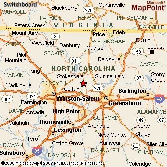 Oak Ridge North Carolina Area Map More