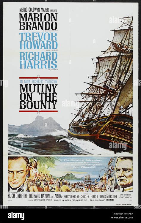 Publicidad Mutiny Studio En El Bounty 1962 Mgm Poster Marlon Brando