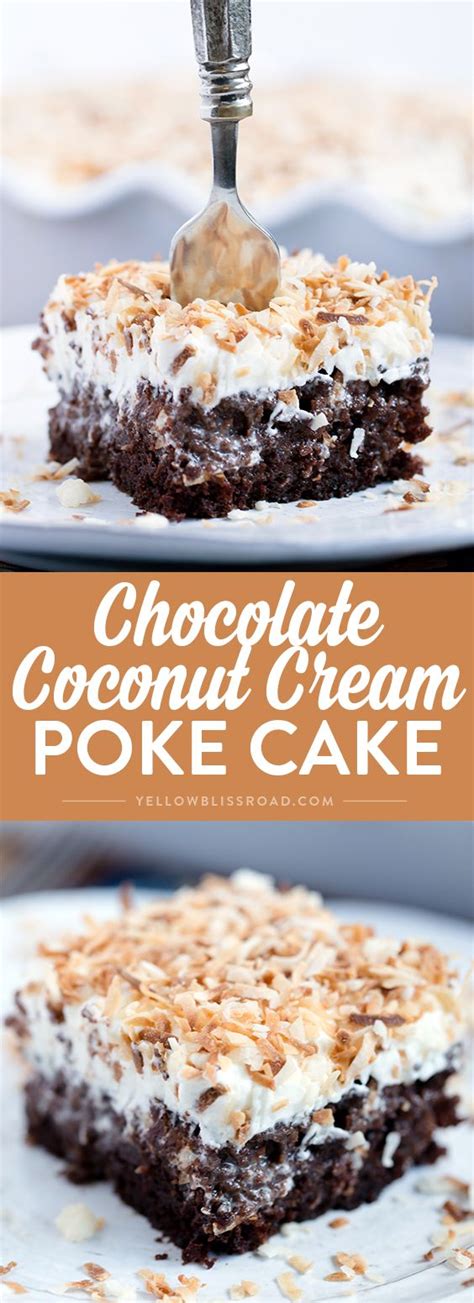Mix the cake mix with the eggs, vegetable oil, and 1 cup of water. Chocolate Coconut Cream Poke Cake - HEALTHY SAFE SCHOOLS