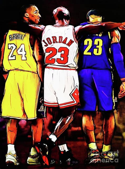 Kobe Bryant Michael Jordan James Tribute Poster Canvas Wall Art