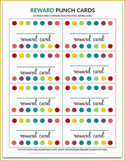 Free Printable Punch Card Template Of Pdf Blank Reward Punch Card