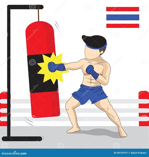 Thai Boxing Cartoon Stock Vector Illustration Of Boxing 48139197