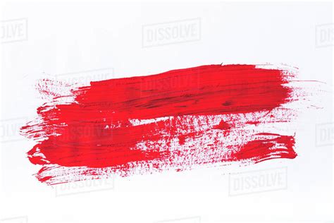 Abstract Painting With Bright Red Brush Strokes On White