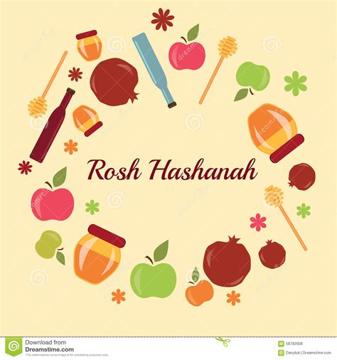 Among our variety of themes are the following Greeting Card Design For Jewish New Year, Rosh Hashanah. Stock Illustration - Illustration of ...