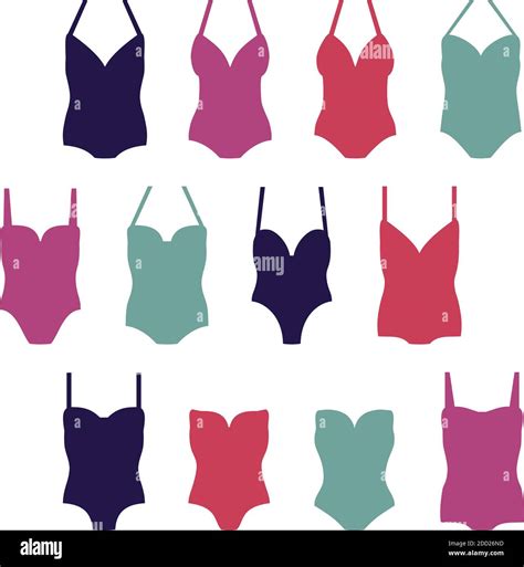 Set Of Women S Swimwear Vector Illustration Stock Vector Image Art Alamy