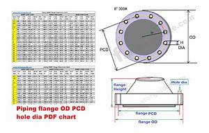 Piping Flange Od Pcd Hole Dia Pdf Chart Pipe Flange Dimension Chart