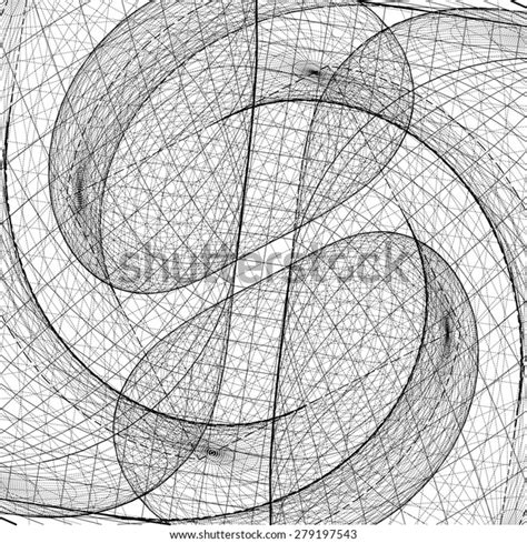 3d Geometric Organic Wireframe Shape Vector Stock Vector Royalty Free