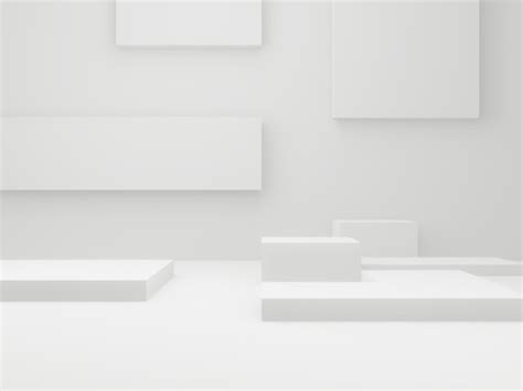 Premium Photo 3d Geometric Podium White Room Background