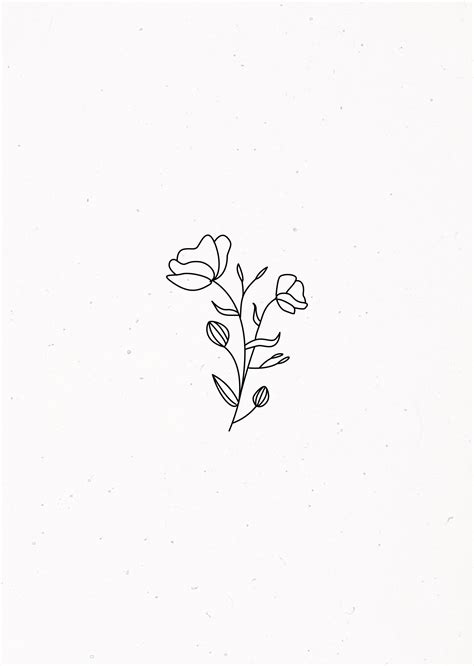 Flower Illustration Lines Black And White Line Art Tattoos Tattoos
