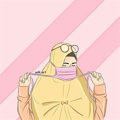 Apakah anda mencari gambar masker png atau vektor? Gambar Kartun Muslimah Pakai Masker