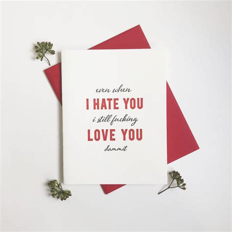 Love And Hate Relationship Card Steel Petal Press