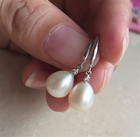 Pearl Drop Earrings Freshwater Pearl Earrings Wedding Etsy