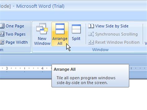 How To View Multiple Documents Simultaneously In Word 2007 Dummies