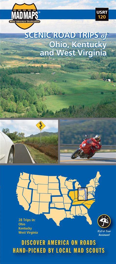 Mad Maps Usrt120 Scenic Road Trips Map Of Ohio N Kentucky W