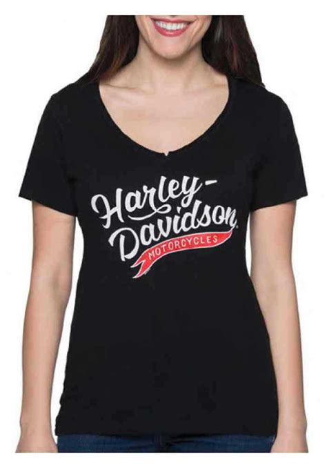 Harley Davidson Harley Davidson Womens Momentum H D V Neck Short
