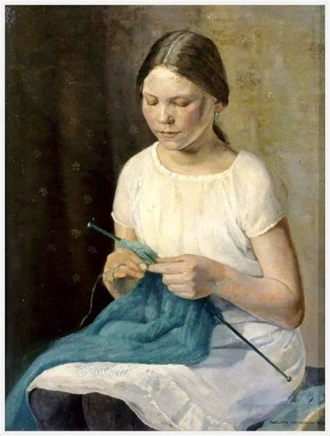 Charlotte Lawrenson Girl Knitting Knitting Girls Vintage Knitting