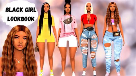 Sims 4 Cas Black Girl Lookbook Cc Links Youtube