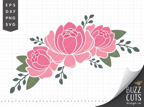 Floral Swag Svg Peony Svg Floral Border Svg Botanical Svg Etsy Images