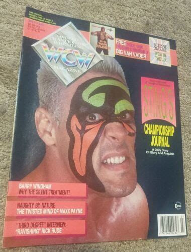 Rare Vintage Wcw Wrestling Magazine July 1993 Sting Vader Poster