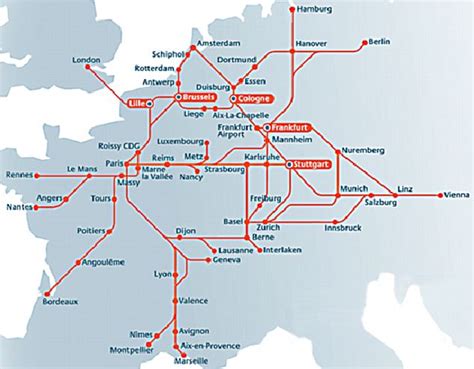 Low cost euro train pass available through europe, also information on various eurostar timetables. Eurostar Destinations From London Map