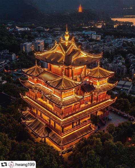 The Glowing Glamour Of Chenghuang Pavilion And Leifeng Pagoda This