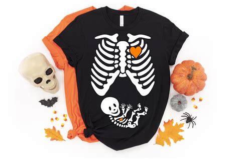Holiday And Seasonal Halloween Skeleton Maternity Halloween T Shirt Halloween Pregnancy