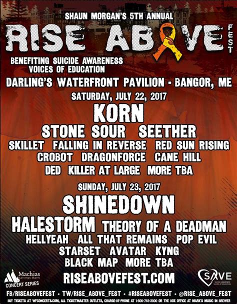 Rise Above Fest 2017 22072017 2 Days Bangor United States