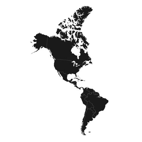 Mapa Negro De América Del Norte Y Del Sur 5091169 Vector En Vecteezy