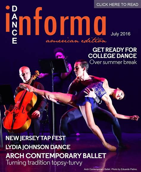 Dance Informa Magazine Cover July 2016 Arch Ballet