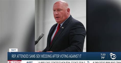 congressman attends same sex wedding after voting against same sex marriage