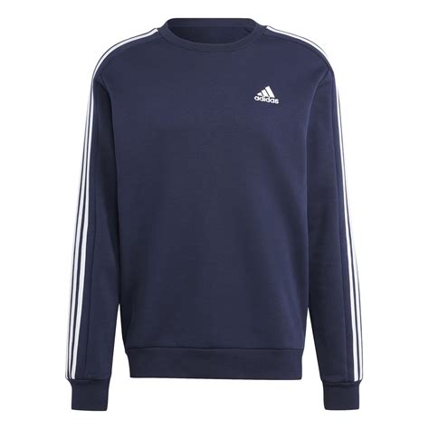 Free Next Day Delivery Adidas Mens Stripe Sweatshirt Pullover Casual