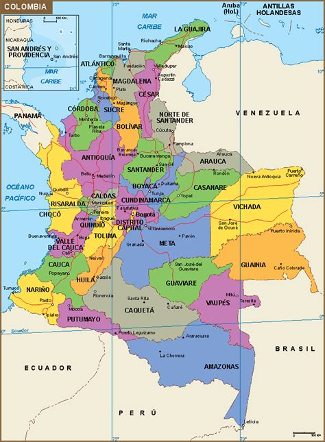 Colombia Mapa Vector World Maps